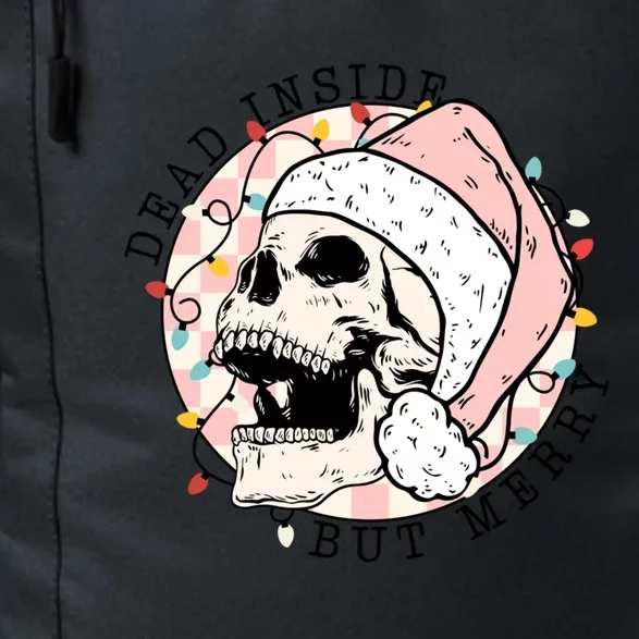 Dead Inside But Merry Christmas Skull Skeleton Santa Hat Gift Daily Commute Backpack