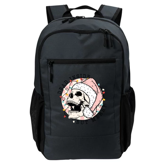 Dead Inside But Merry Christmas Skull Skeleton Santa Hat Gift Daily Commute Backpack