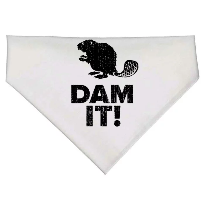 Dam It Beaver Funny Beaver Saying USA-Made Doggie Bandana