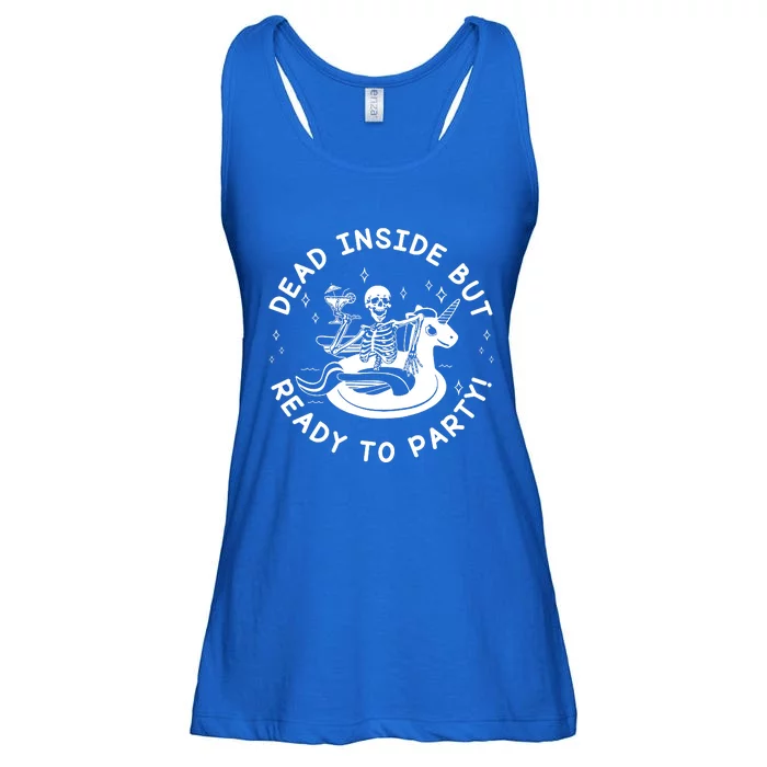 Dead Inside But Ready To Party Skeleton Chilling Ladies Essential Flowy Tank