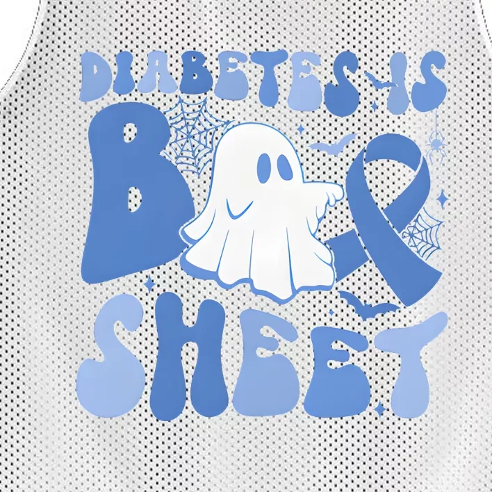 Diabetes Is Boo Sheet Halloween Diabetes Awareness Mesh Reversible Basketball Jersey Tank