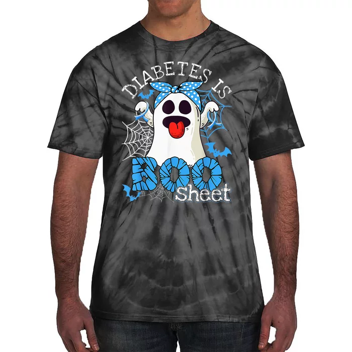 Diabetes Is Boo Sheet Halloween Ghost Diabetes Awareness Tie-Dye T-Shirt