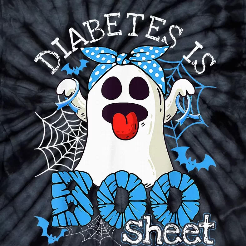 Diabetes Is Boo Sheet Halloween Ghost Diabetes Awareness Tie-Dye T-Shirt