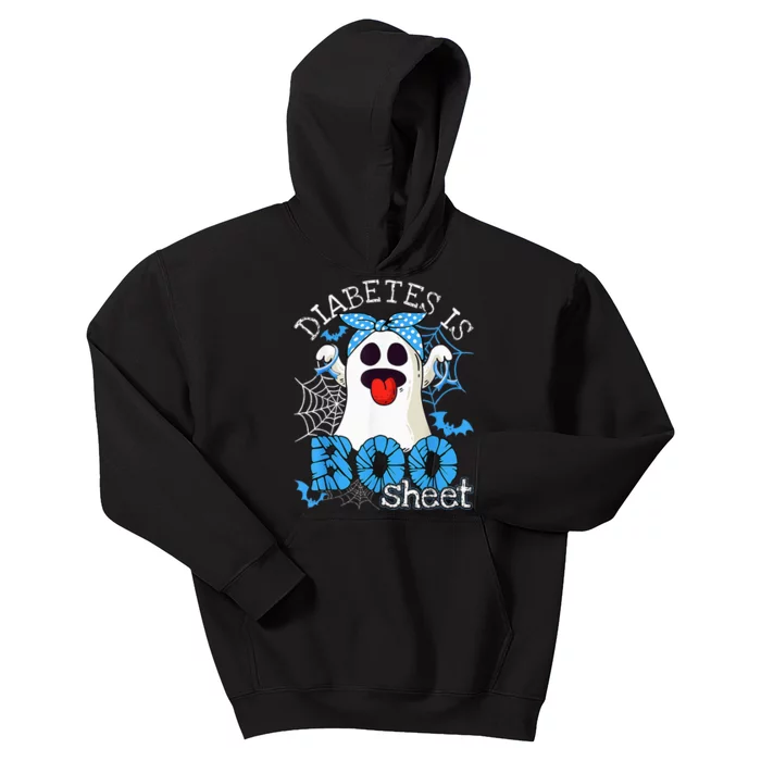 Diabetes Is Boo Sheet Halloween Ghost Diabetes Awareness Kids Hoodie