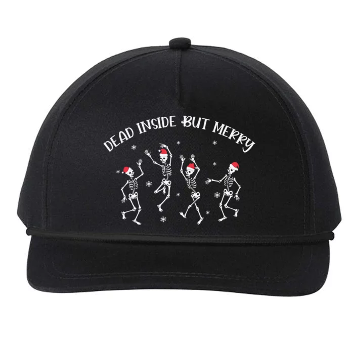 Dead Inside But Merry Dancing Skeleton Funny Dance Snapback Five-Panel Rope Hat