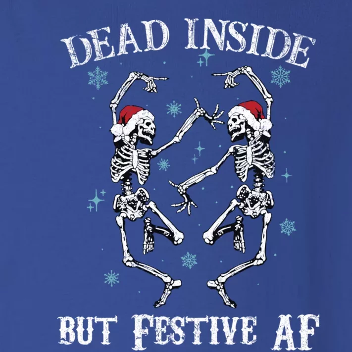 Dead Inside But Festive Af Dancing Skeleton Funny Christmas Gift Toddler Long Sleeve Shirt