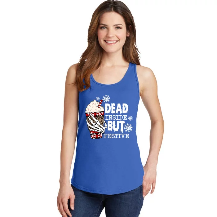 Dead Inside But Festive Christmas Funny Gift Ladies Essential Tank