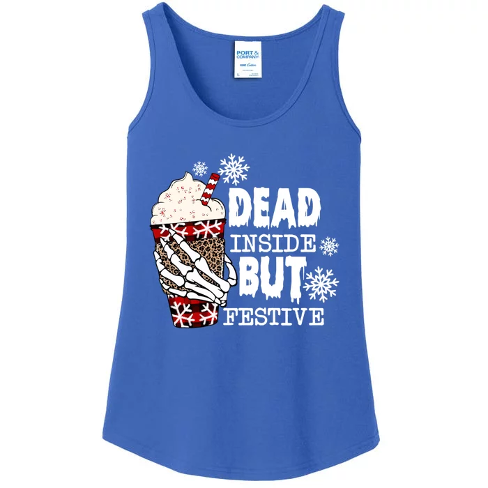 Dead Inside But Festive Christmas Funny Gift Ladies Essential Tank