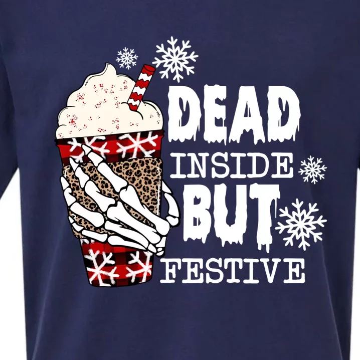 Dead Inside But Festive Christmas Funny Gift Sueded Cloud Jersey T-Shirt