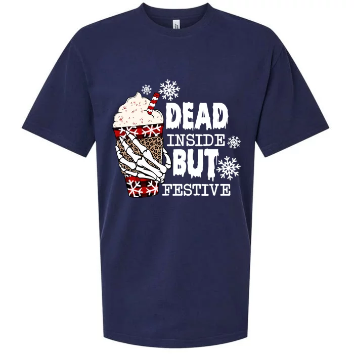 Dead Inside But Festive Christmas Funny Gift Sueded Cloud Jersey T-Shirt