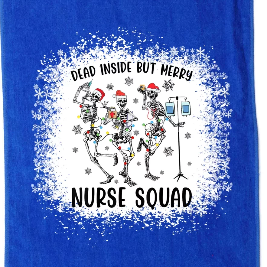 Dead Inside But Merry Funny Dancing Skeleton Nurse Christmas Gift Platinum Collection Golf Towel