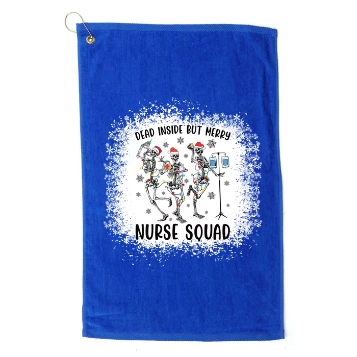 Dead Inside But Merry Funny Dancing Skeleton Nurse Christmas Gift Platinum Collection Golf Towel