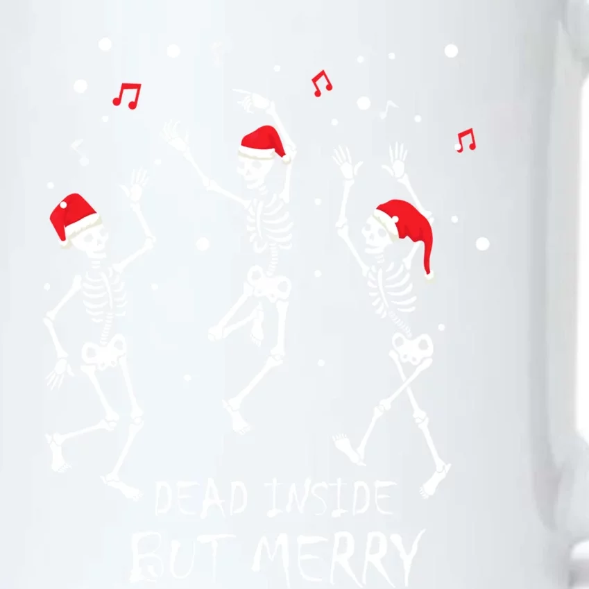 Dead Inside But Merry Funny Skeleton Christmas Gift Black Color Changing Mug