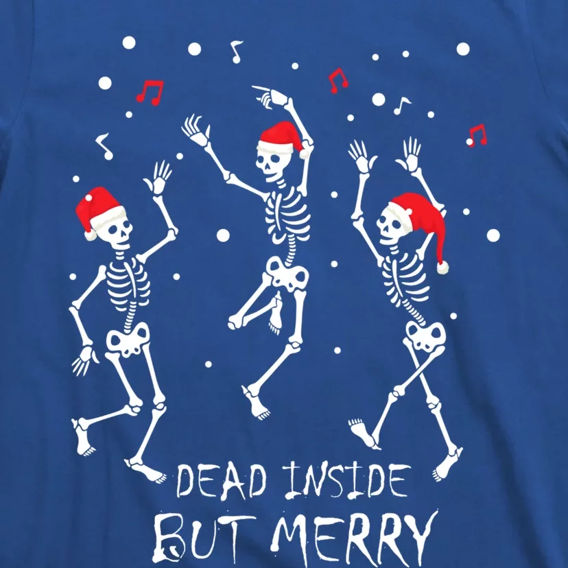 Dead Inside But Merry Funny Skeleton Christmas Gift T-Shirt