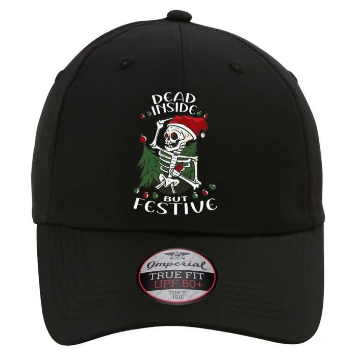 Dead Inside But Festive Drunk Christmas Skeleton Santa Funny Gift The Original Performance Cap