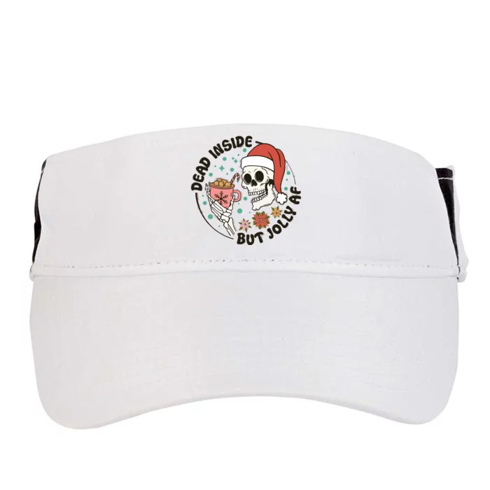 Dead Inside But Jolly Af Skeleton Xmas Santa Skull Adult Drive Performance Visor