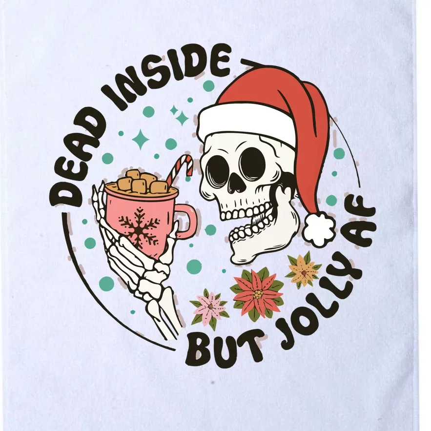 Dead Inside But Jolly Af Skeleton Xmas Santa Skull Platinum Collection Golf Towel