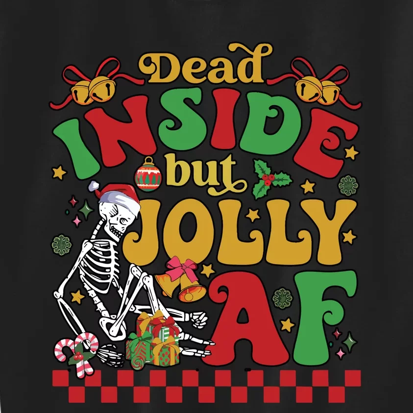 Dead Inside But Jolly Af Funny Christmas Gift Kids Sweatshirt