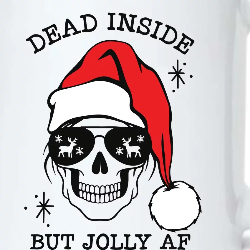 Dead Inside But Jolly Af Funny Christmas Black Color Changing Mug