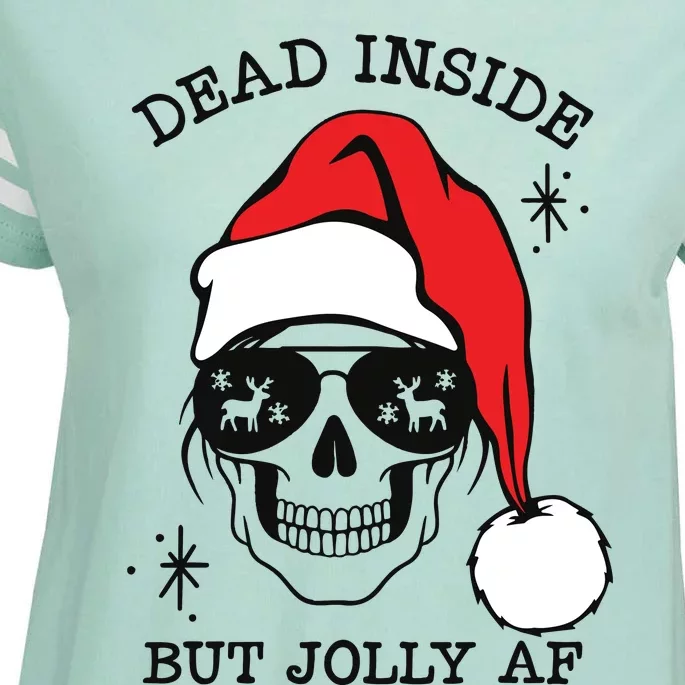 Dead Inside But Jolly Af Funny Christmas Enza Ladies Jersey Football T-Shirt