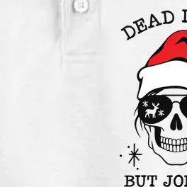 Dead Inside But Jolly Af Funny Christmas Dry Zone Grid Performance Polo