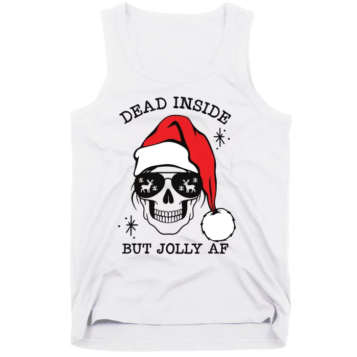 Dead Inside But Jolly Af Funny Christmas Tank Top