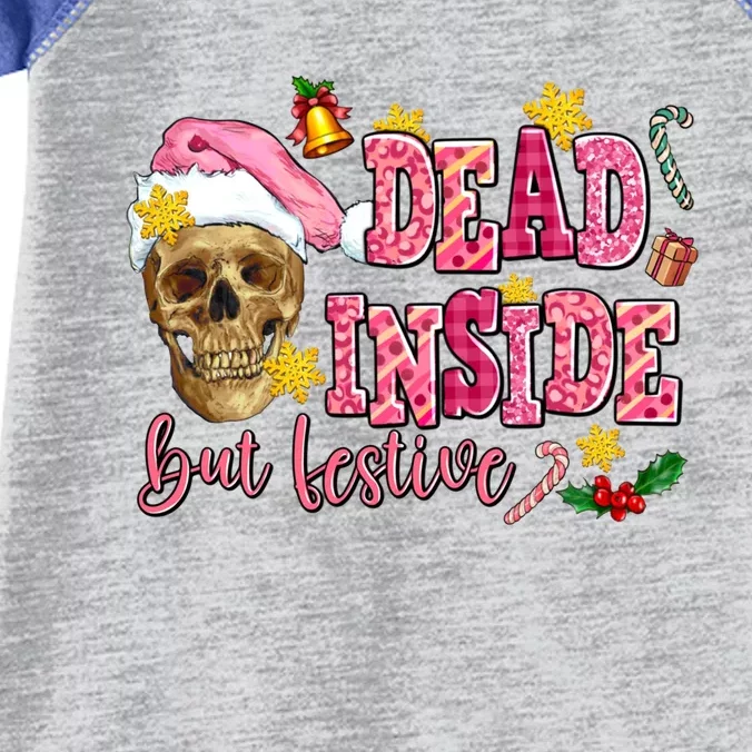 Dead Inside But Festive Skeleton Santa Christmas Pajamas Gift Infant Baby Jersey Bodysuit