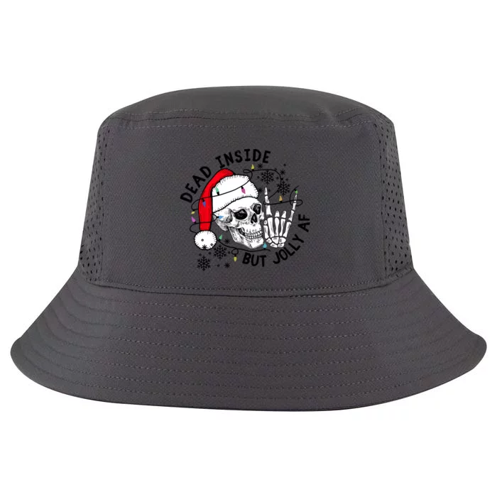 Dead Inside But Jolly Af Christmas Skeleton Cool Comfort Performance Bucket Hat