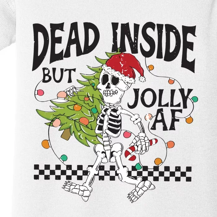 Dead Inside But Jolly Afchristmas Skeleton Sweater Christmas Baby Bodysuit