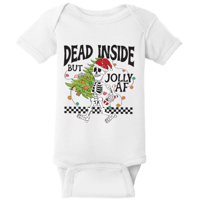 Dead Inside But Jolly Afchristmas Skeleton Sweater Christmas Baby Bodysuit