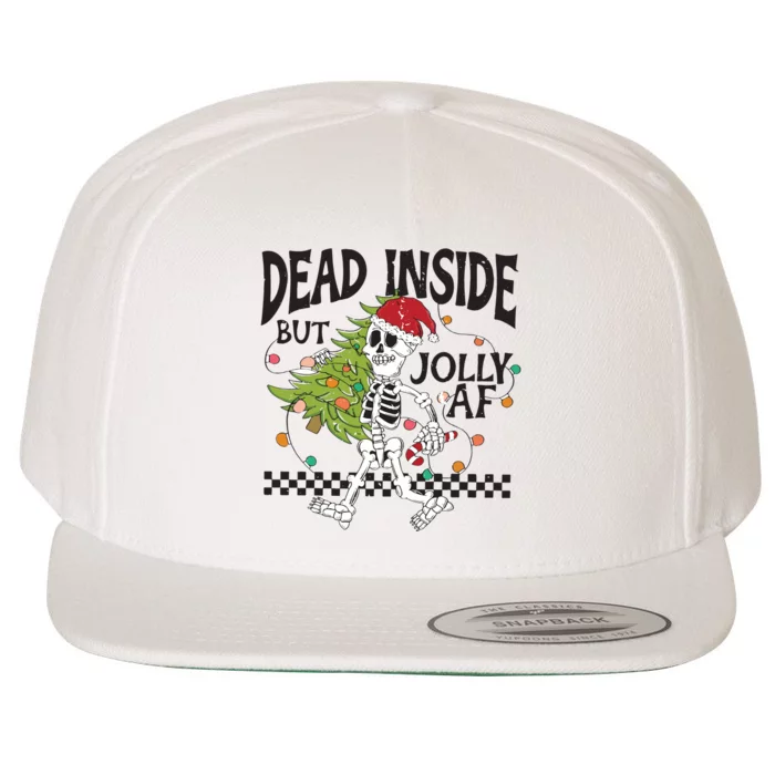 Dead Inside But Jolly Afchristmas Skeleton Sweater Christmas Wool Snapback Cap