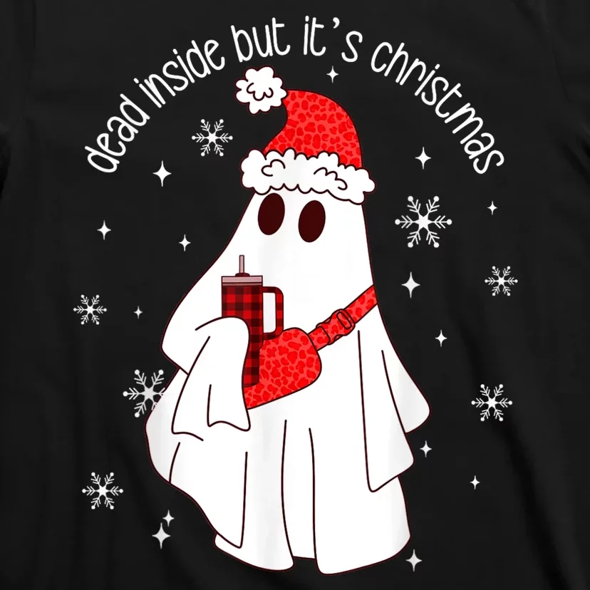 Dead Inside But Its Christmas Funny Ghost Retro Boo Jee T-Shirt