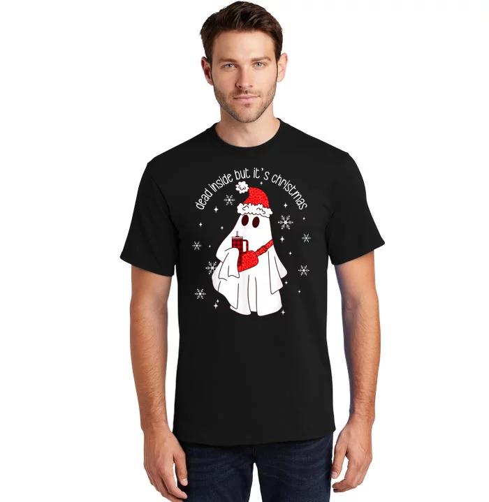 Dead Inside But Its Christmas Funny Ghost Retro Boo Jee Tall T-Shirt