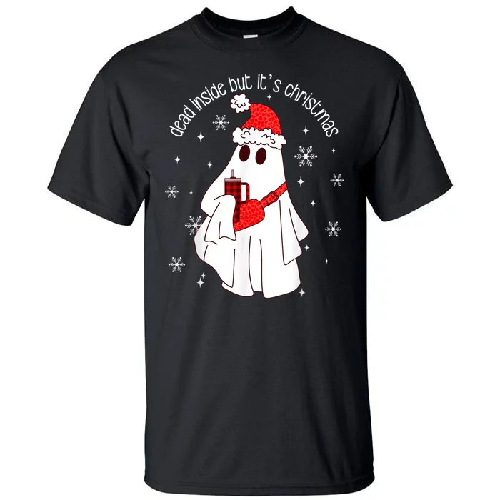 Dead Inside But Its Christmas Funny Ghost Retro Boo Jee Tall T-Shirt