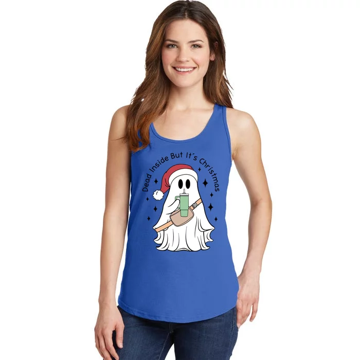 Dead Inside But Its Christmas Boujee Ghost Stanley Tumbler Cute Gift Ladies Essential Tank