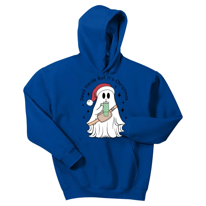 Dead Inside But Its Christmas Boujee Ghost Stanley Tumbler Cute Gift Kids Hoodie