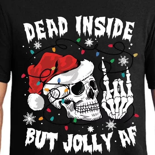 Dead Inside But Jolly Af Funny Christmas Pajama Set