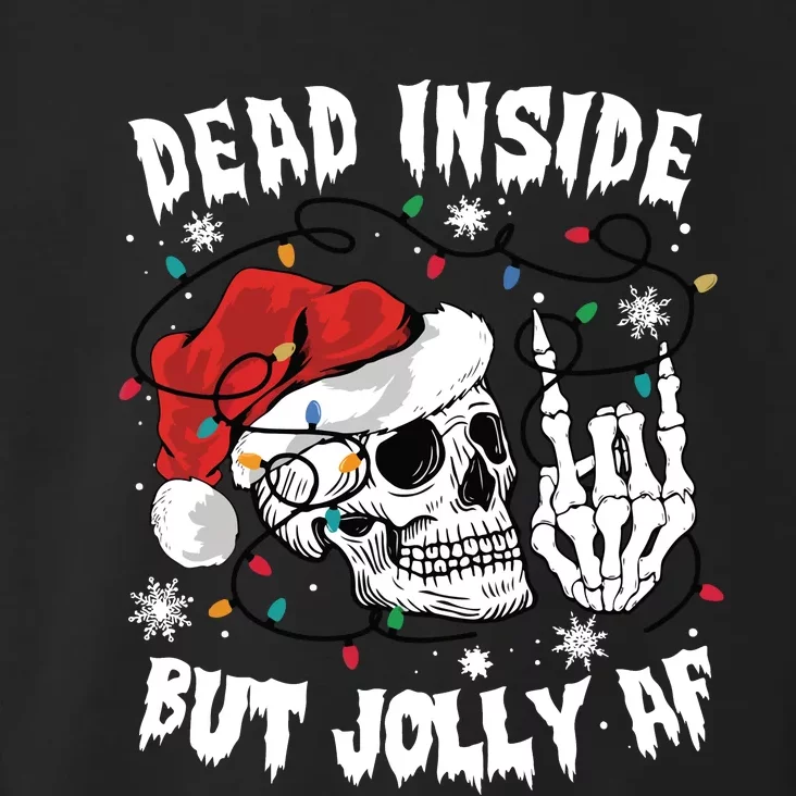 Dead Inside But Jolly Af Funny Christmas Toddler Hoodie