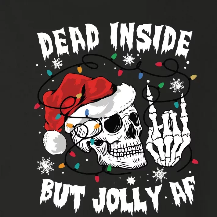 Dead Inside But Jolly Af Funny Christmas Toddler Long Sleeve Shirt