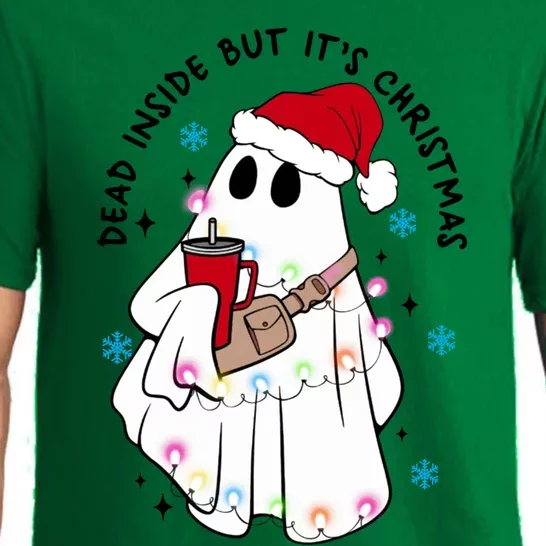 Dead Inside But ItS Christmas Cute Boo Jee Ghost Santa Xmas Gift Pajama Set