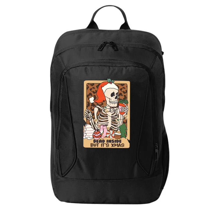 Dead Inside But ItS Christmas Festive Skeleton Design Gift City Backpack