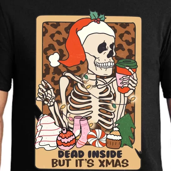 Dead Inside But ItS Christmas Festive Skeleton Design Gift Pajama Set