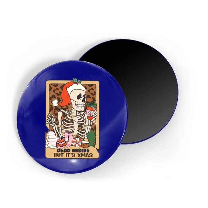 Dead Inside But ItS Christmas Festive Skeleton Design Gift Magnet