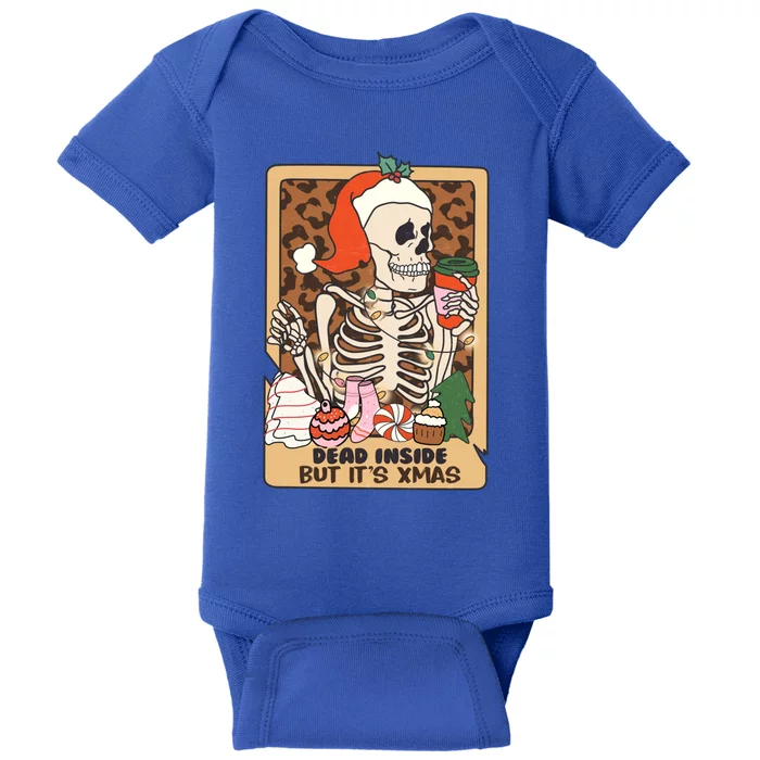 Dead Inside But ItS Christmas Festive Skeleton Design Gift Baby Bodysuit