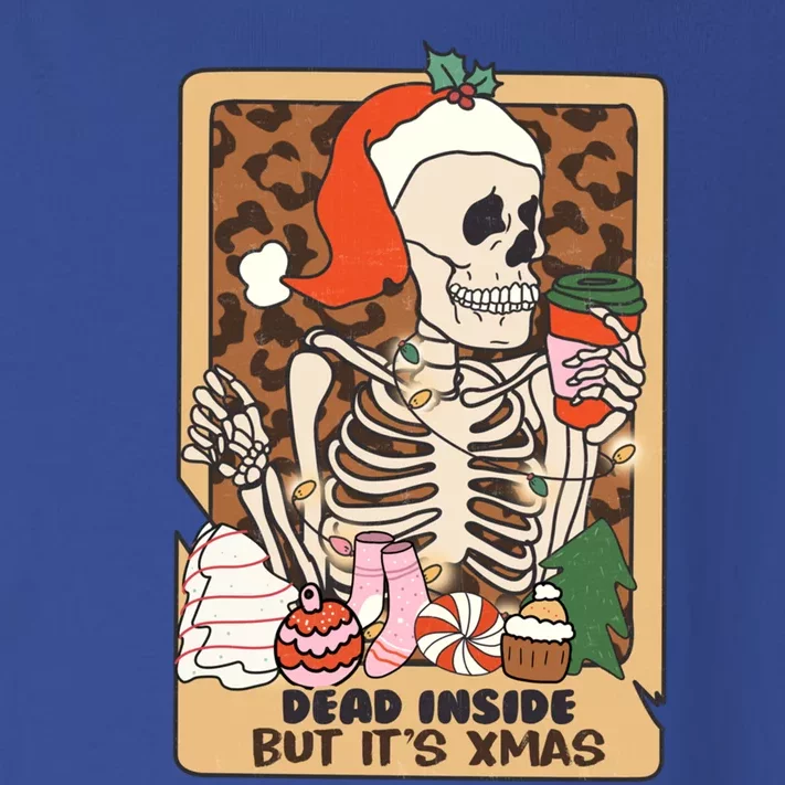 Dead Inside But ItS Christmas Festive Skeleton Design Gift Toddler Long Sleeve Shirt