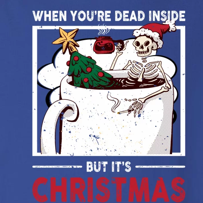 Dead Inside But ItS Christmas Funny Holiday Skeleton Gift Toddler Long Sleeve Shirt