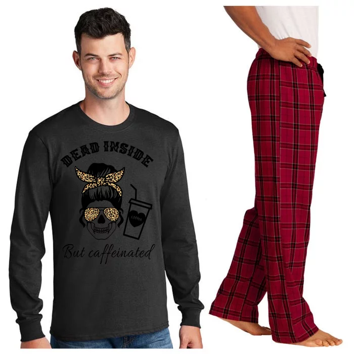 Dead Inside But Caffeinated Long Sleeve Pajama Set