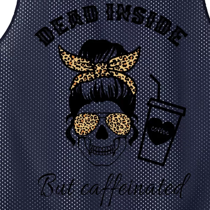 Dead Inside But Caffeinated Mesh Reversible Basketball Jersey Tank