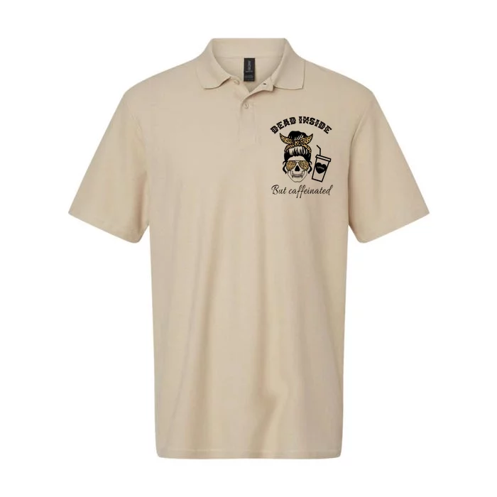 Dead Inside But Caffeinated Softstyle Adult Sport Polo