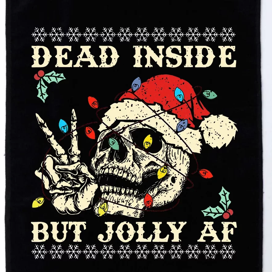 Dead Inside But Jolly AF Skeleton Santa Xmas Platinum Collection Golf Towel